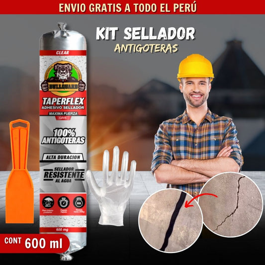 KIT SELLADOR ANTIGOTERAS + ESPATULA + GUANTES T1