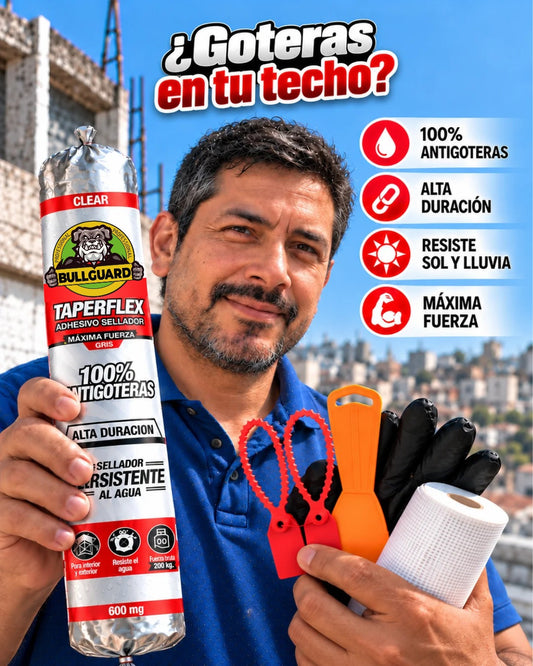 KIT SELLADOR ANTIGOTERAS + ESPATULA + GUANTES + MALLA + 2 PRECINTOS T1