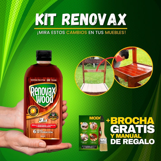 KIT RENOVAX MADERA + BROCHA + MANUAL DE USO T7